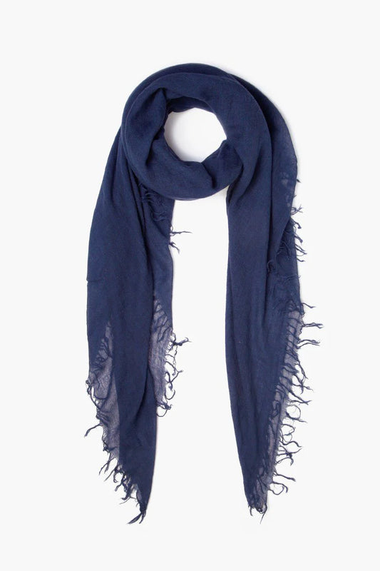 Cashmere and Silk Scarf - Deep Sea Blue