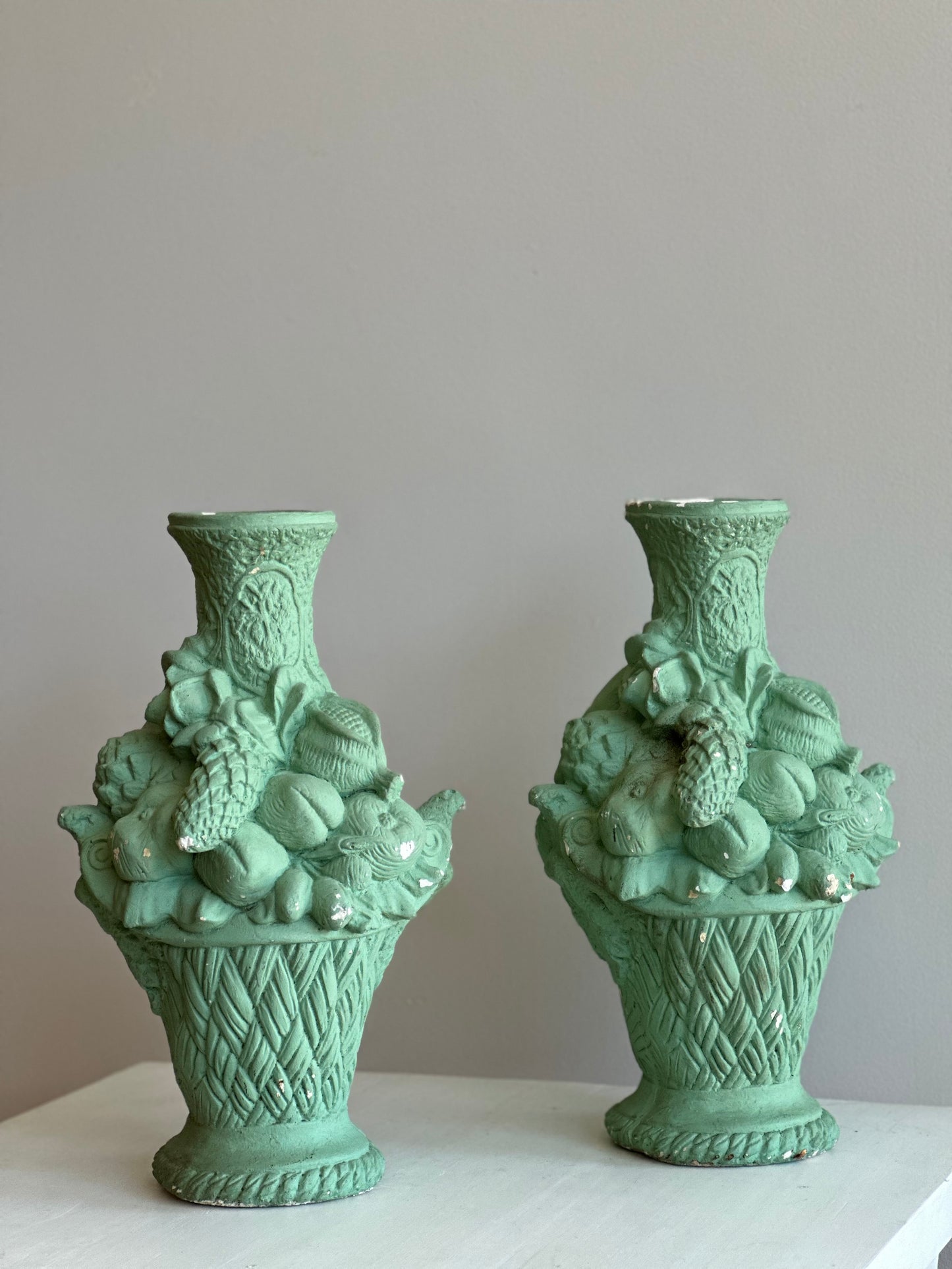 Vintage Green Concrete Vessel