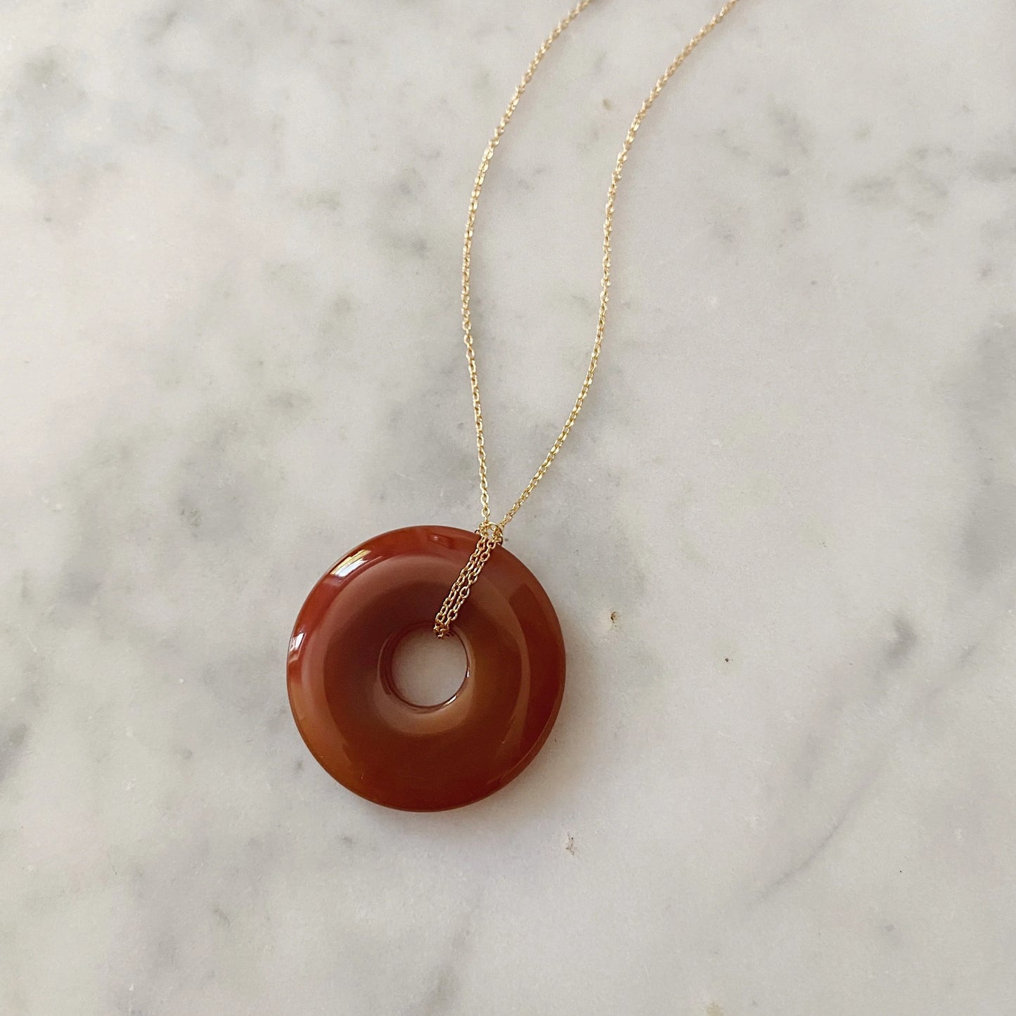 Beignet Necklace (Red Jasper) AA