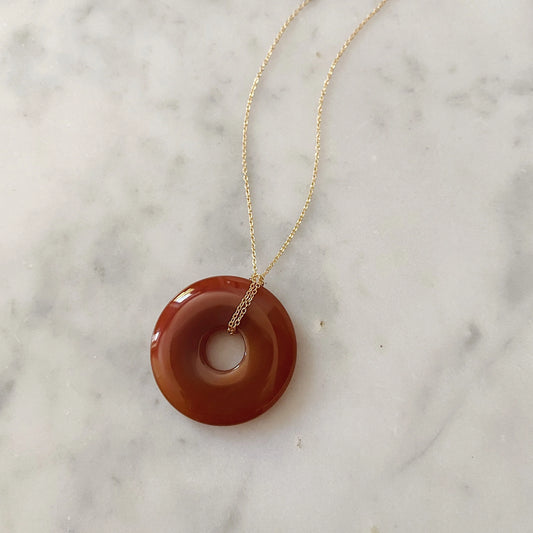 Beignet Necklace (Red Jasper) AA