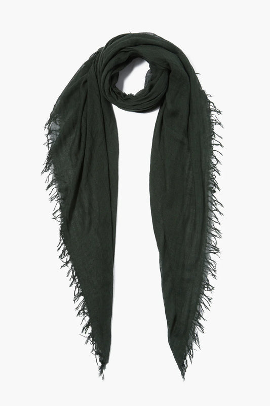 Cashmere and Silk Scarf - Camo Green