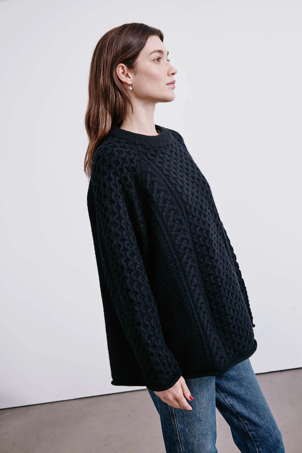 Elin Fisherman Sweater - Black