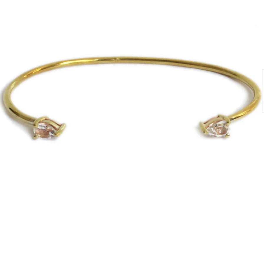 Madison Cuff-White Topaz Brass