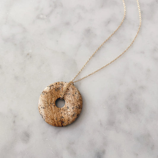 Beignet Necklace (Sandy Jasper) AA