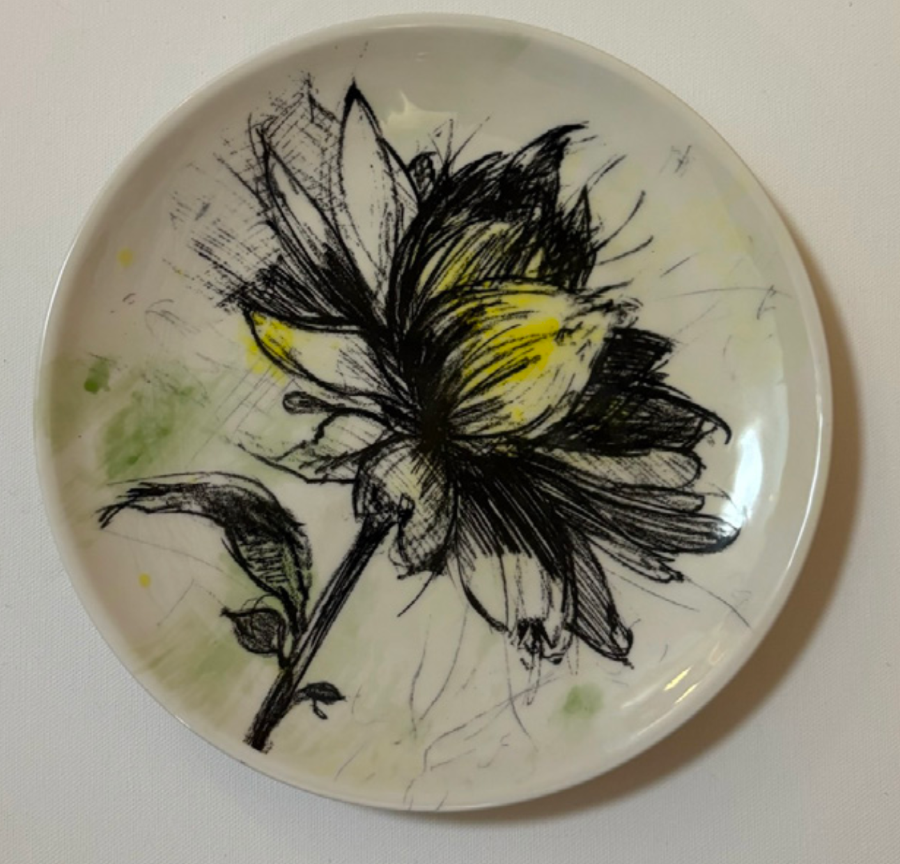 Yellow Peony 10" ceramic Plate