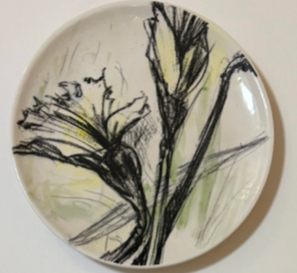 Daffodils 10" ceramic plate