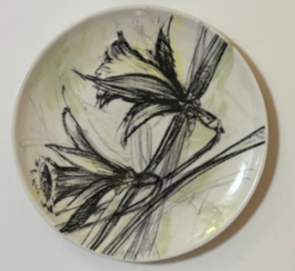 Daffodils 10" ceramic plate