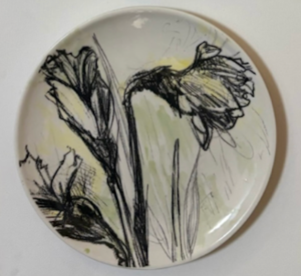 Daffodils 10" ceramic plate
