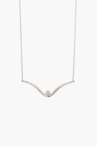 Diamond U Necklace Silver