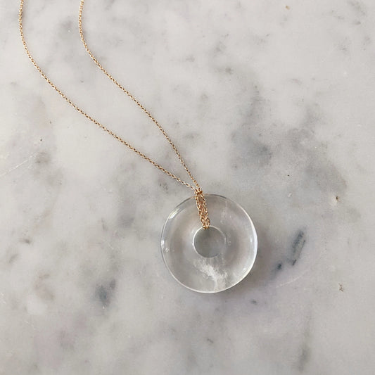 Beignet Necklace (Crystal Quartz) AA
