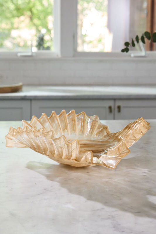 Pleated Glass Bowl