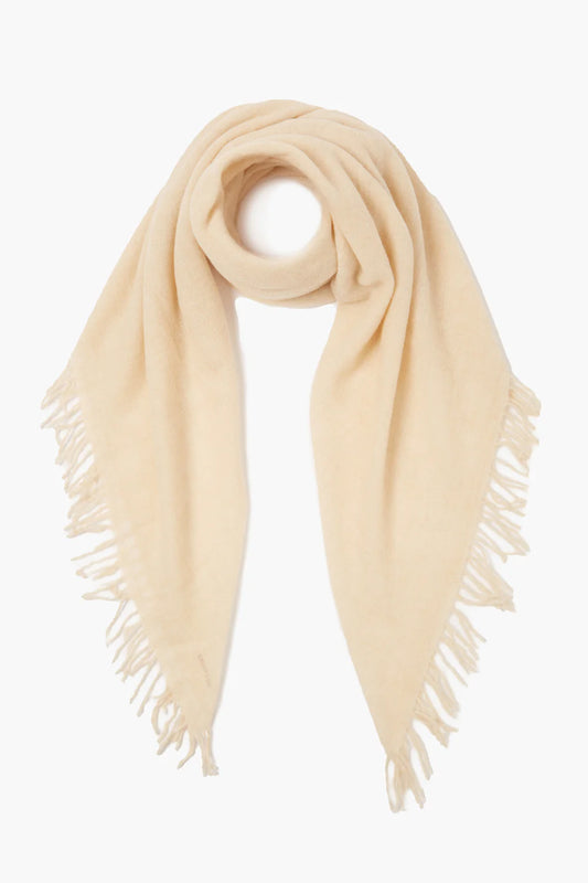 100% Cashmere Scarf - White/Cream