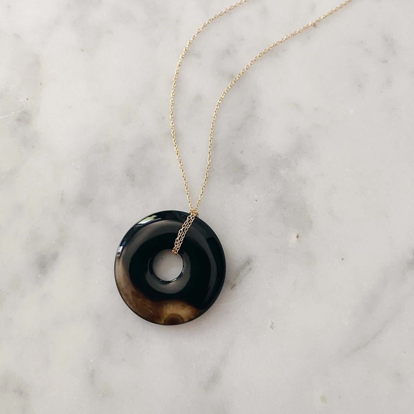 Beignet Necklace (Black Onyx) AA