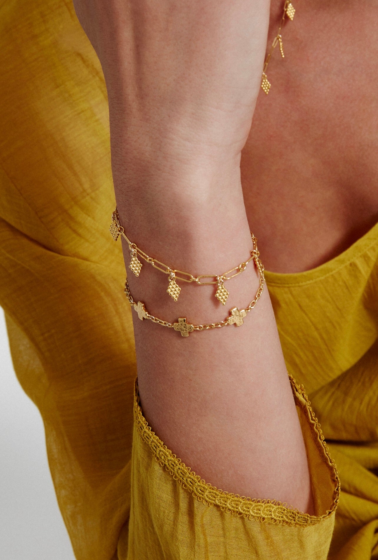 Gold Cross Bracelet