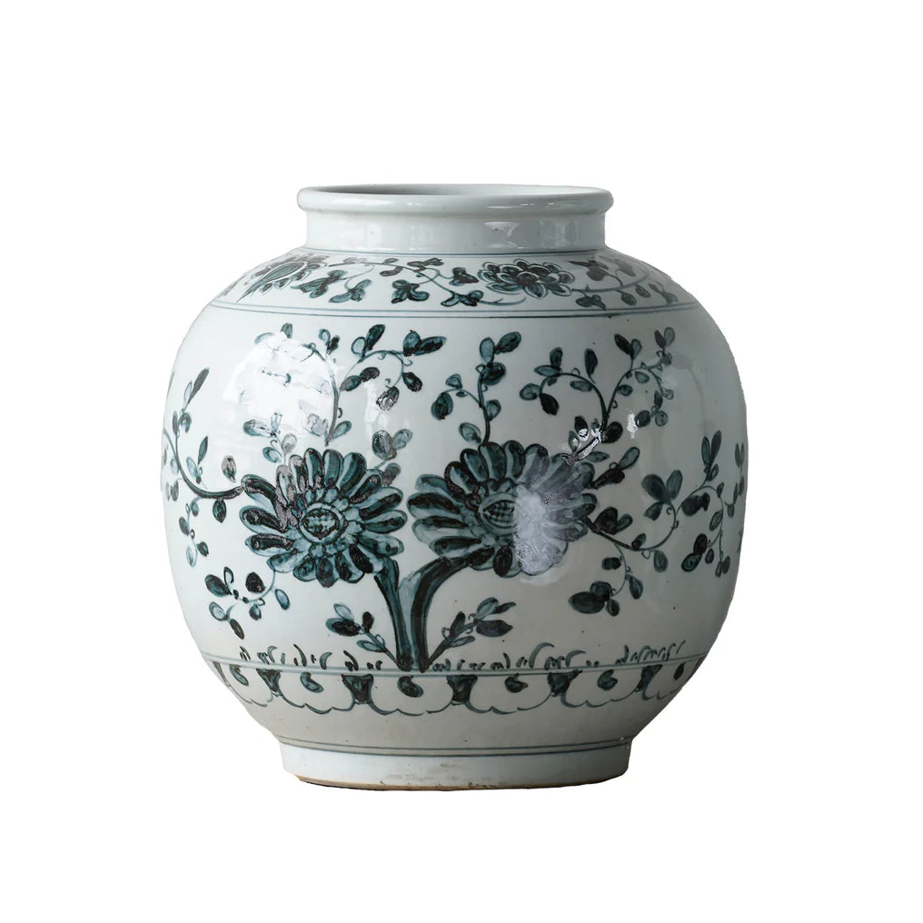 Jingdezhen Hand-Painted Storage Jar w/ Sunflower