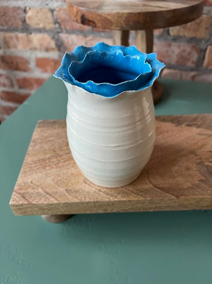 Medium Ripple Vase (Green & Blue)