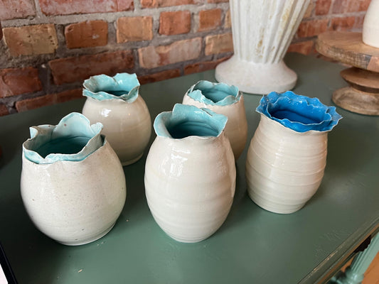 Medium Ripple Vase (Green & Blue)