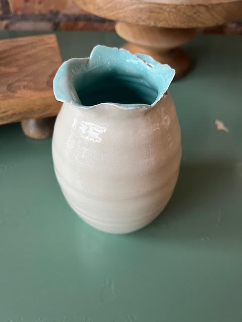 Medium Ripple Vase (Green & Blue)